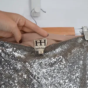 Haute Hippie Sequin Silk Micro Mini Skirt in Silver Women's Small thumbnail 4