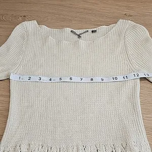 Anthropologie Knitted‎ & Knotted Cream Long Sleeve Alpaca Knit Sweater Dress - S thumbnail 11