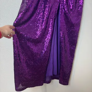 Venus Purple Sequin Maxi Dress Size XL thumbnail 4