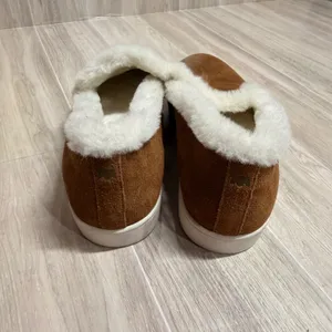 Birdies Roadrunner‎ Cognac Brown Suede Faux Shearling Slip On Sneakers Womens 7 thumbnail 4