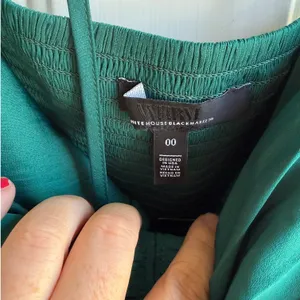 White House | Black Market NEW $170 Strapless Halter Pleated Tie-Waist Midi Dress in Emerald Green 00 thumbnail 8