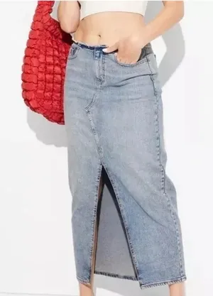Wild Fable Denim Maxi Skirt Blue Women's 6 New thumbnail 1