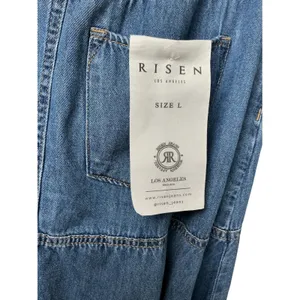 Risen Jeans Blue Denim High Low Tiered Ruffle Maxi Skirt RDS6280 Large‎ thumbnail 12
