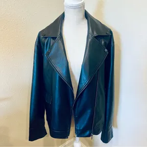 Princess Polly Faux Vegan Leather Motto Jacket size 6 thumbnail 6