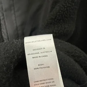 Wilo The Label Fleece Pullover Womens Medium Black Snap Mock Neck Sherpa‎ Jacket thumbnail 4