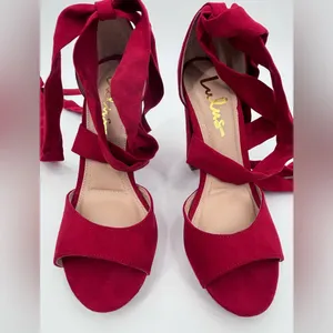 Lulu's Bold Red Strappy Heels thumbnail 8