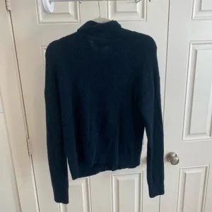 Banana Republic Dark Teal Fuzzy Mock Neck Sweater | Size Small thumbnail 2