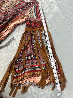 Uncle Frank by Anthropologie Geometric Embroidered dress with Red&Teal Accentst thumbnail 9