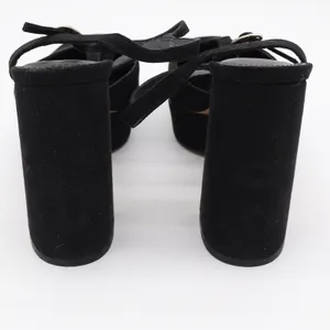 New York & Company Malayah Black Faux Suede Platform Block Heels Size 9 thumbnail 5
