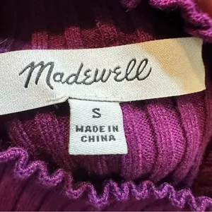 Madewell Ribbed Mock-neck‎ Sweater Tank in Wine Size Small thumbnail 8