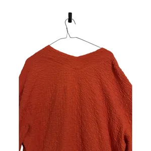 Lululemon‎ Textured V-Neck Pullover Sweater Orange Size 4 LW3EOXS High-Low Hem thumbnail 10