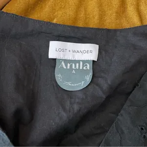 Lost + Wander Arula Black La Luna Eyelet Embroidered Ruffle Crop Top A 1X 14 thumbnail 11