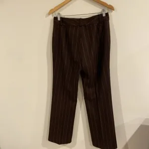 Lauren Ralph Lauren Polo Womens Brown Tan Pinstripe Wool Pants sz 4 Classic thumbnail 3