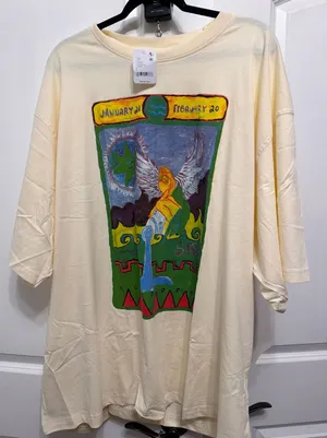 Free People Sabbi Aquarius Zodiac Graphic T-Shirt Cream Oversized Large NWT thumbnail 1