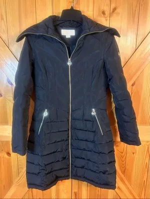 Michael Kors Long Down Quilted Puffer Jacket Tall Mock Neck Collar Size XS (5981 thumbnail 1