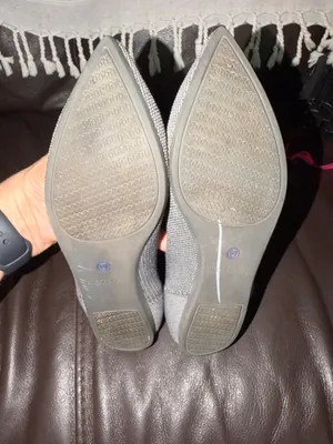 Rothy's Pointed Knit Flats in Navy and White Herringbone thumbnail 6