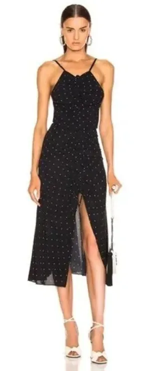 Alice McCall Oscar Ruched Polka Dot Midi‎ Dress Women's Size 6 thumbnail 1