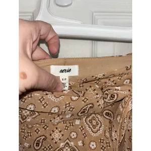 Aerie Brown Paisley Bandana Chiffon Mini Wrap Skirt Small Western Festival Rodeo thumbnail 4