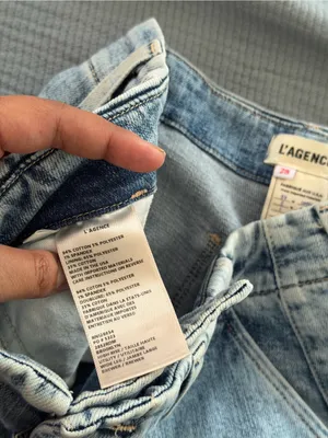 L’agence High Rise Wide Leg Barrel Style Blue Denim Jeans thumbnail 10