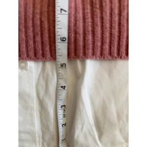 Brochu Walker Layered Look Cashmere Sweater Womens L Pink White Crewneck thumbnail 6