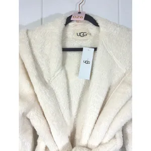 UGG Aarti Hooded Lounge Plush Fleece Robe Cream 1121091 Womens Large L thumbnail 7