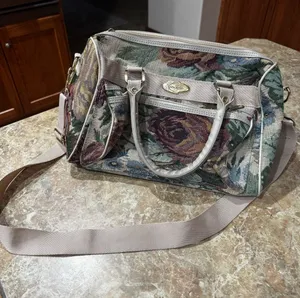 Vintage Concourse Tapestry Travel Overnight Shoulder Bag Luggage Grannycore thumbnail 1