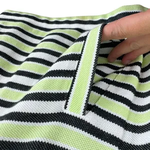 T‎ By Talbots Cotton Blend Striped Terry Cloth 3/4 Sleeve 1/4 Zip Size Small P thumbnail 3