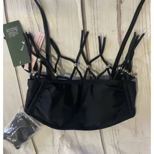 Wild Fable Macramé Bikini Top Black Women’s XXS thumbnail 3
