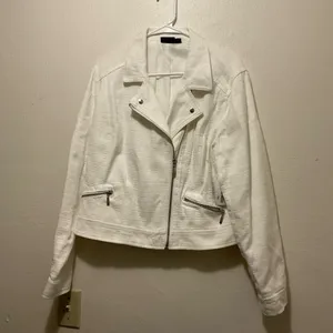 White shabby chic light weight jacket, contemporary casual jacket thumbnail 2
