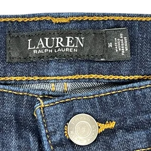 Lauren‎ Ralph Lauren Straight Leg Jeans 14 Dark Wash Blue Denim Mid Rise Classic thumbnail 3