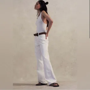 Free People‎ We The Free Tinsley Baggy High Rise Jean Size 26 in Optic White thumbnail 2