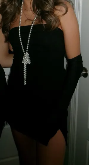 SheIn Strapless black mini dress with tiny slit thumbnail 3
