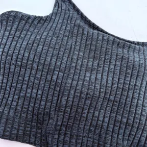 Aerie Blue Ribbed Cropped Sports Bra Size Medium thumbnail 2