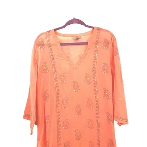 Peppermint Bay Swim Cover Up Womens XL Used Pullover Sequins Salmon Gray thumbnail 3