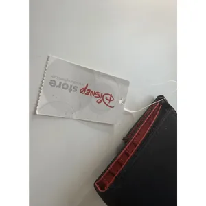 Disney Mickey Mouse Since 1928 Black Wallet Red Interior Snap‎ Closure FLAW thumbnail 6
