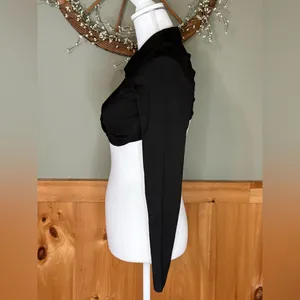White Fox Pretty in Paris Black Long Sleeve Crop Top Size M sold out online thumbnail 3