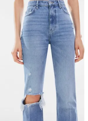 Bershka Ripped High Waisted Y2K Jeans Denim Pants thumbnail 2