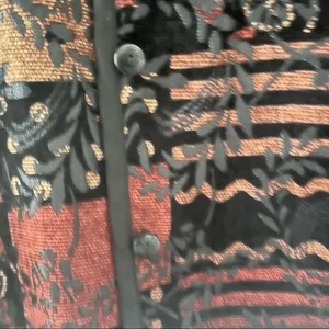 CHRISTOPHER & BANKS Jacket Tapestry Tweed Patchwork Brocade Boho Reversible Sz L thumbnail 8
