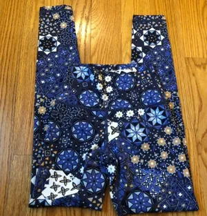 Aerie move high waist blue geometric leggings XS thumbnail 2