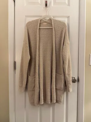 Altar’d State Beige Cozy Long Line Open Cardigan Large thumbnail 2