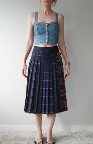 Moto Cross Back Strap Button Up Denim Crop Top Size 6 / 38 / M thumbnail 2