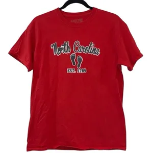 Classic Teaze North Carolina Graphic Tee Shirt Red‎ Medium thumbnail 1