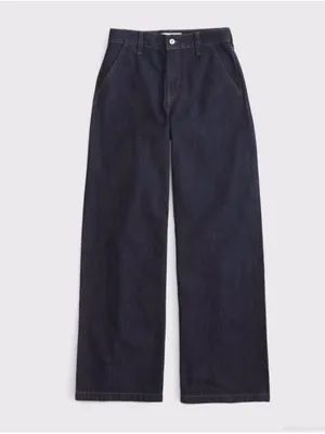 Abercrombie & Fitch Curve Love High Rise Wide Leg Trouser Jean size 27 Long thumbnail 3