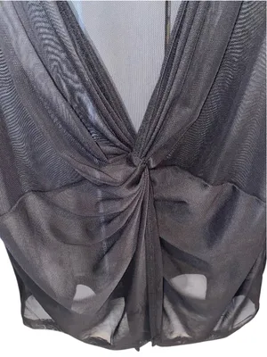 Skönhet Sheer Mesh Flare sleeve Cuff Low-Cut Cover Up Top whimsigoth y2k 90s thumbnail 9