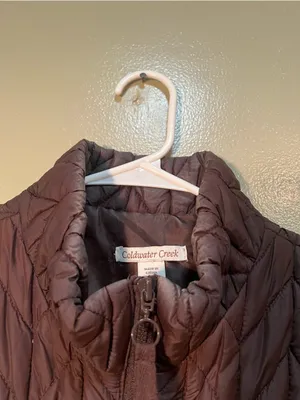 Coldwater Creek Women's Size Medium 10-12 Sleeveless Puffer Vest Chocolate Brown thumbnail 4