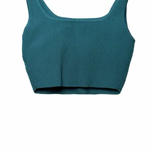 Aritzia Babaton Women's Sculpt Knit Squareneck Cropped Tank Teal Green S Ribbed thumbnail 6