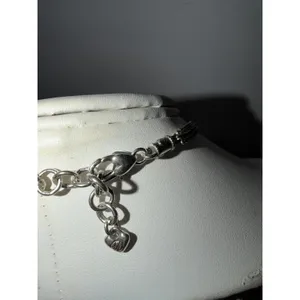Brighton Necklace Raining Hearts Red & Clear Crystals Pendant Silver Tone Signed thumbnail 3