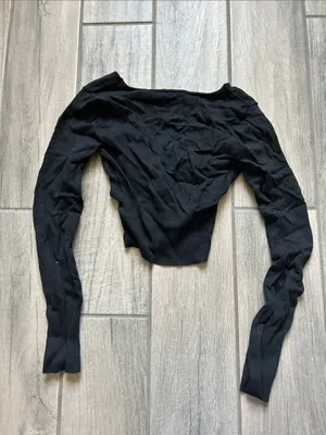 NBD Black Twist-Front Long-Sleeve Crop Top thumbnail 4