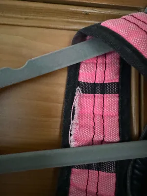 PINK - Victoria's Secret Black & Pink Striped Backpack thumbnail 7