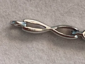 Zales Oval Swiss Blue Topaz Infinity Link Bracelet Sterling Silver 925 thumbnail 5